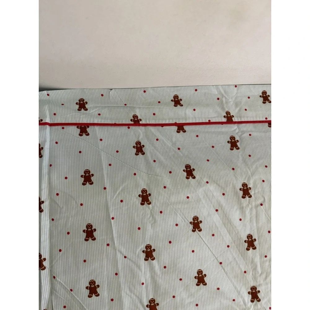 Pillowfort Gingerbread‎ Man Full Queen Flat Sheet Pillowcases Christmas Holiday